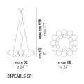 Подвесной светильник Vistosi 24pearls SP ALO BC/CM CR