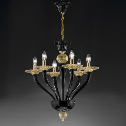 Люстра Vetri Lamp 1152/6 alto Nero/Oro 24 Kt