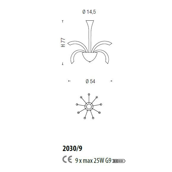 Потолочная люстра Sylcom Phoenix 2030/9 AS