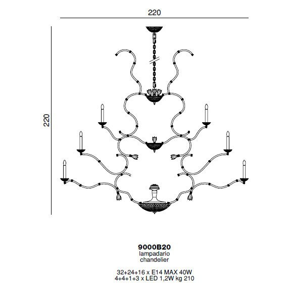 Люстра Beby Group Queen of Roses 9000B20 Gold SW Golden Teak