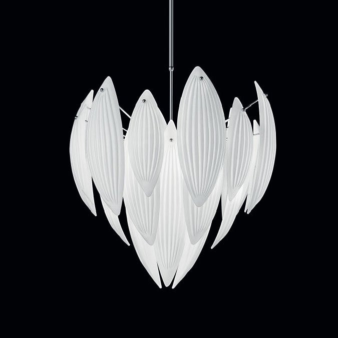 Подвесной светильник IDL Paradise 430/62 Chrome White Murano Glass