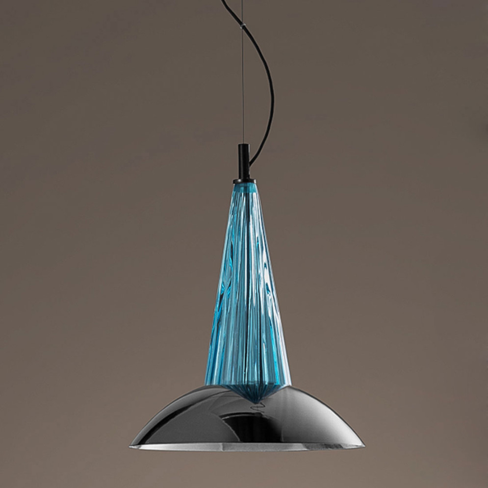 Подвесной светильник Euroluce Argo S1 LED small nickel Aquamarine