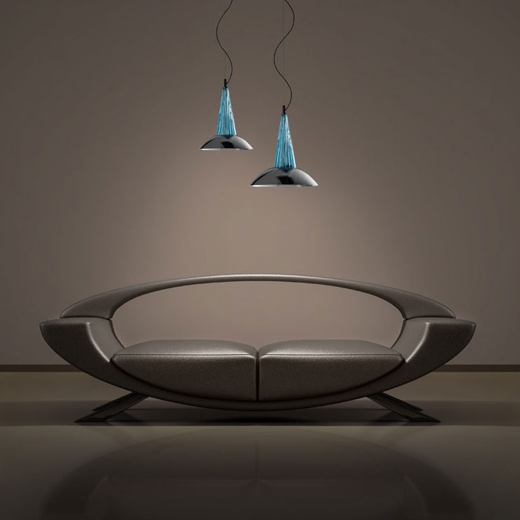 Подвесной светильник Euroluce Argo S1 LED small nickel Aquamarine