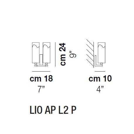 Бра Vistosi Lio AP L2 P ALO CR/BC NI