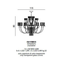 Люстра Beby Group Prive 0215B03 Chrome Silver Cortina White