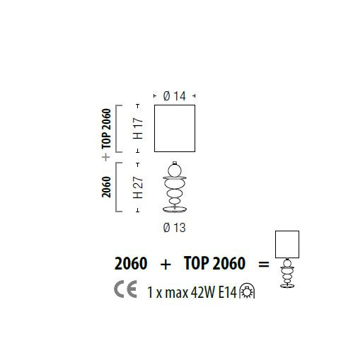 Настольная лампа Sylcom Igloo 2060 K BL + TOP 2060 BIA