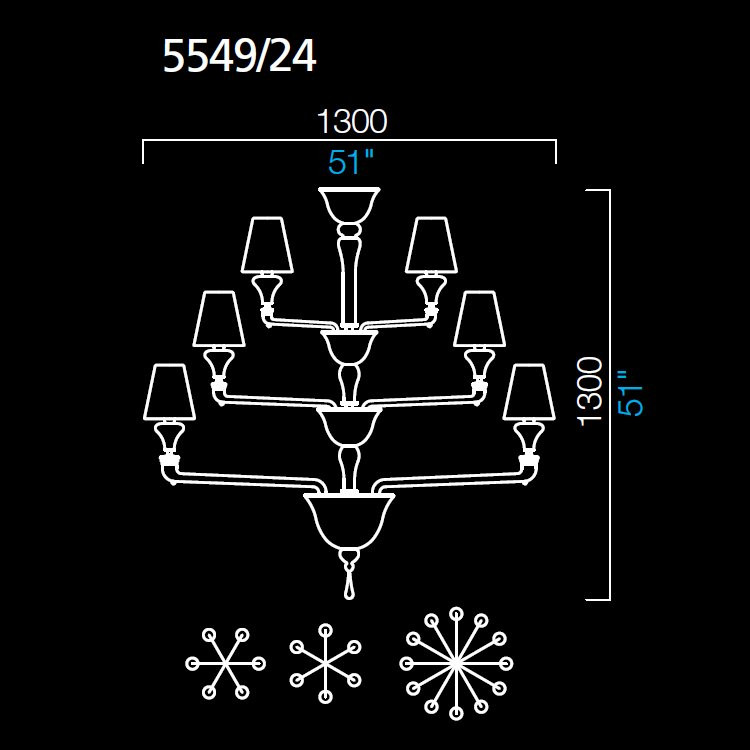 Люстра Barovier&amp;Toso Nevada 5549/24/IC/NN
