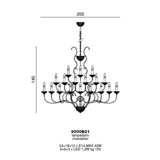 Люстра Beby Group Queen of Roses 9000B21 Gold Swarovski Plaque