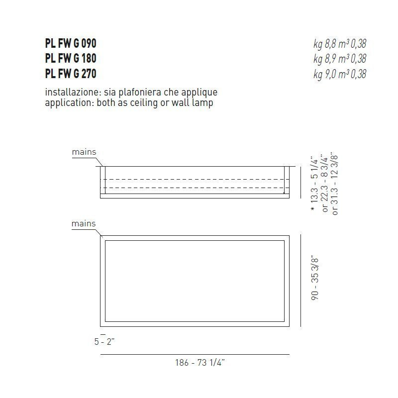 Потолочный светильник Axo Light Lightecture Framework PL FW G 090 PLFWG090FLEBCXX