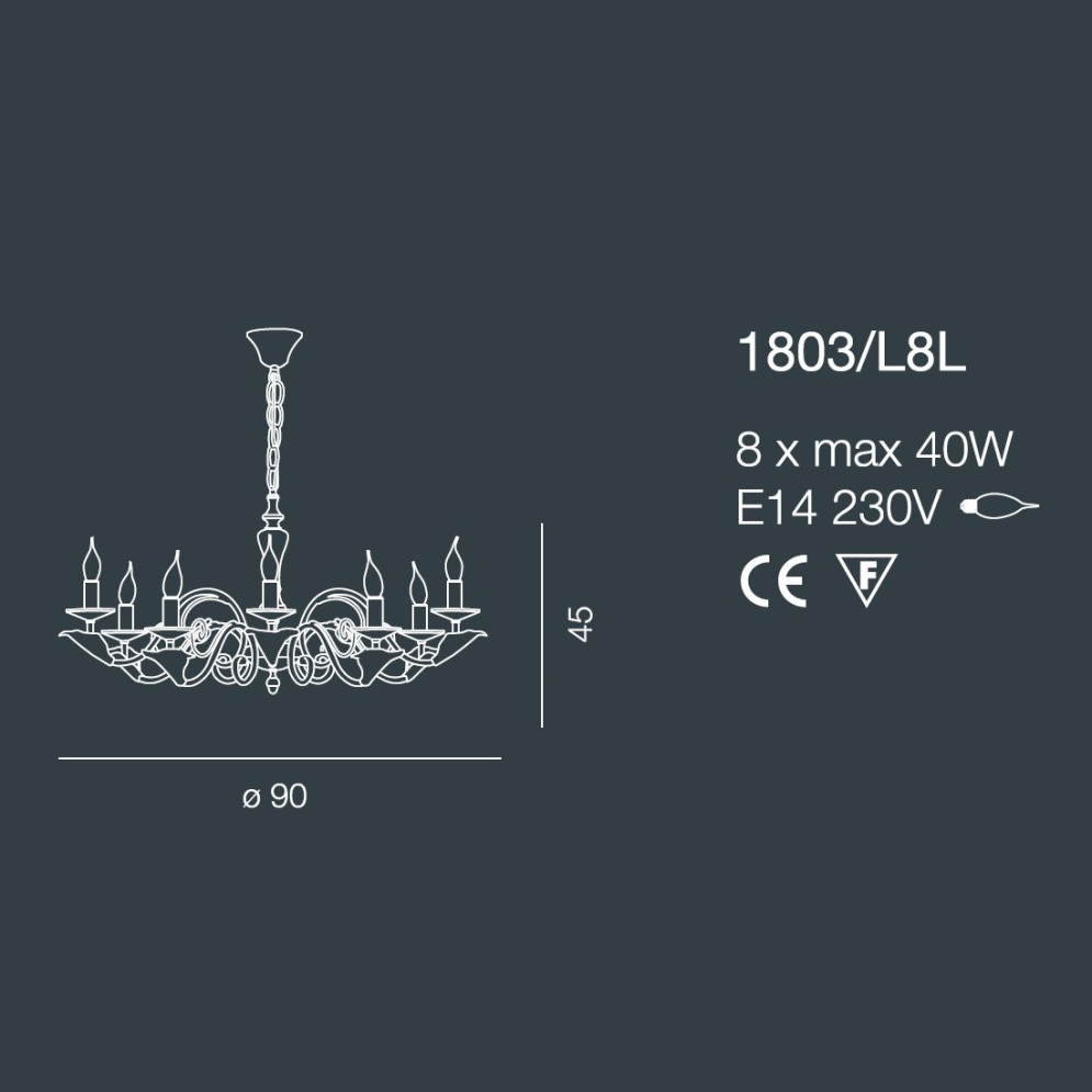 Люстра Bellart Versailles 1803/L8L 01+08