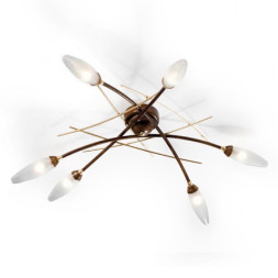 Потолочная люстра Masca Shanghai 1870/6PL Brownies oro / Glass 591