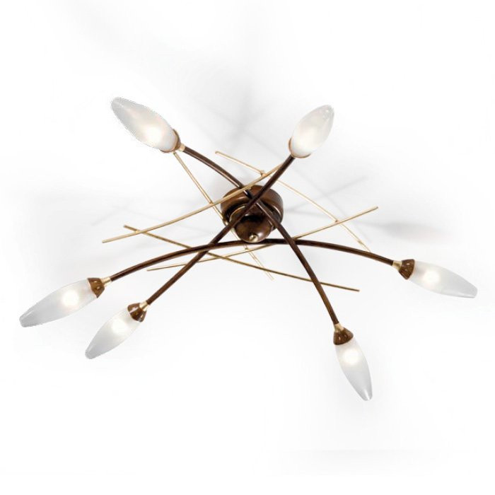 Потолочная люстра Masca Shanghai 1870/6PL Brownies oro / Glass 591