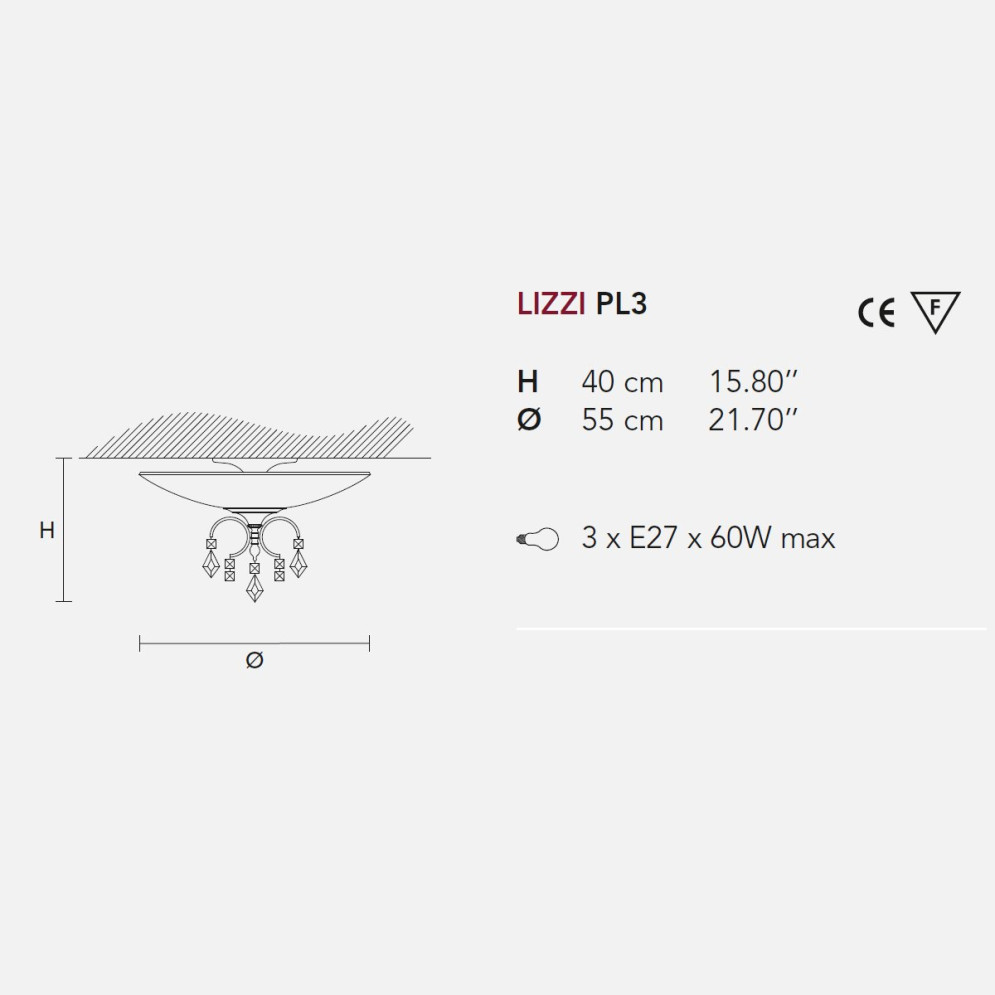 Потолочный светильник Masiero Lizzi PL3 V13