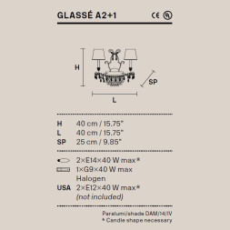 Бра Masiero Glasse A2+1 V13 / DAM/14/IV Swarovski elements