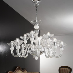 Люстра Vetri Lamp 1153/8+4 Cristallo/Bianco