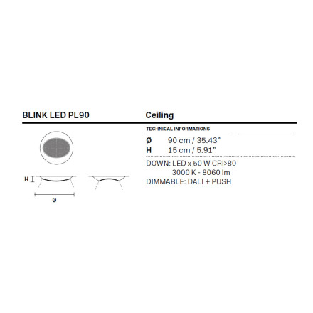 Потолочный светильник Masiero Eclettica Blink LED PL8 90 F01 SWE