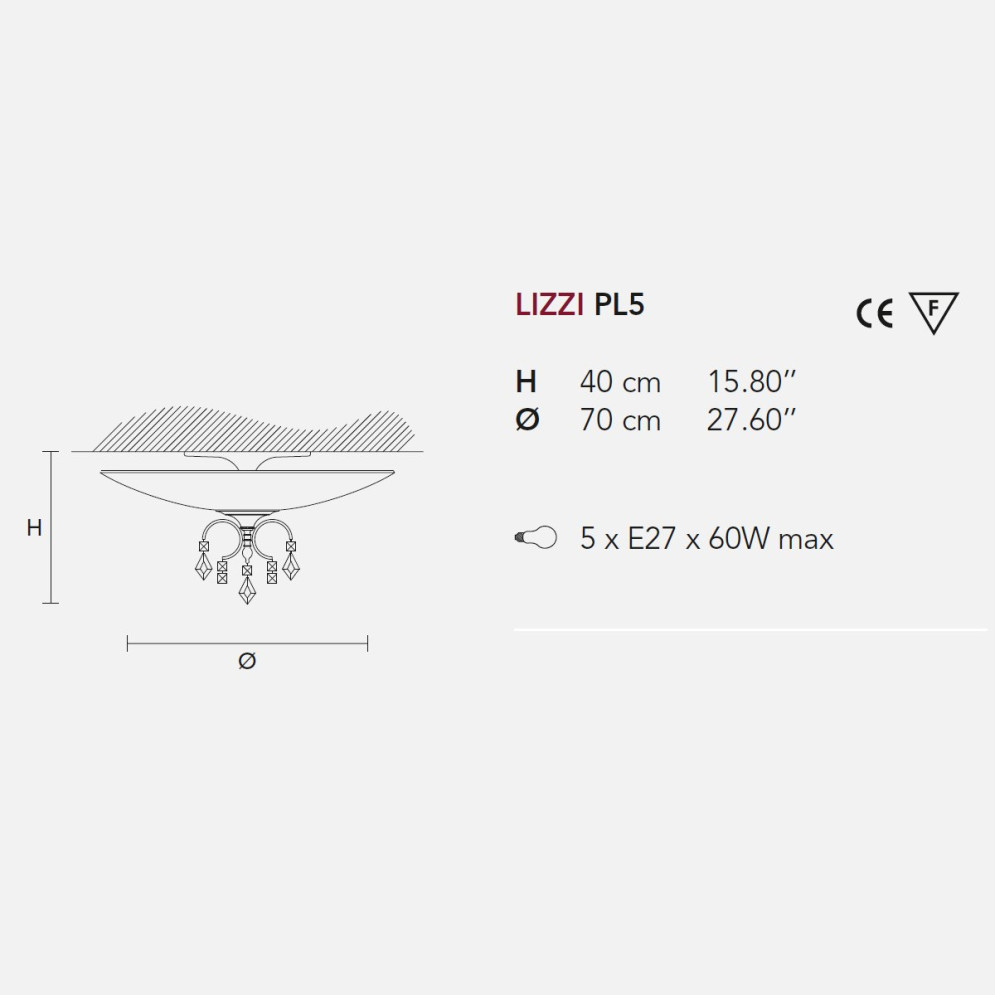 Потолочный светильник Masiero Lizzi PL5 V13