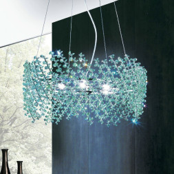 Подвесной светильник Renzo Del Ventisette L 14218/8 SW COL Aquamarine DEC. CROMO