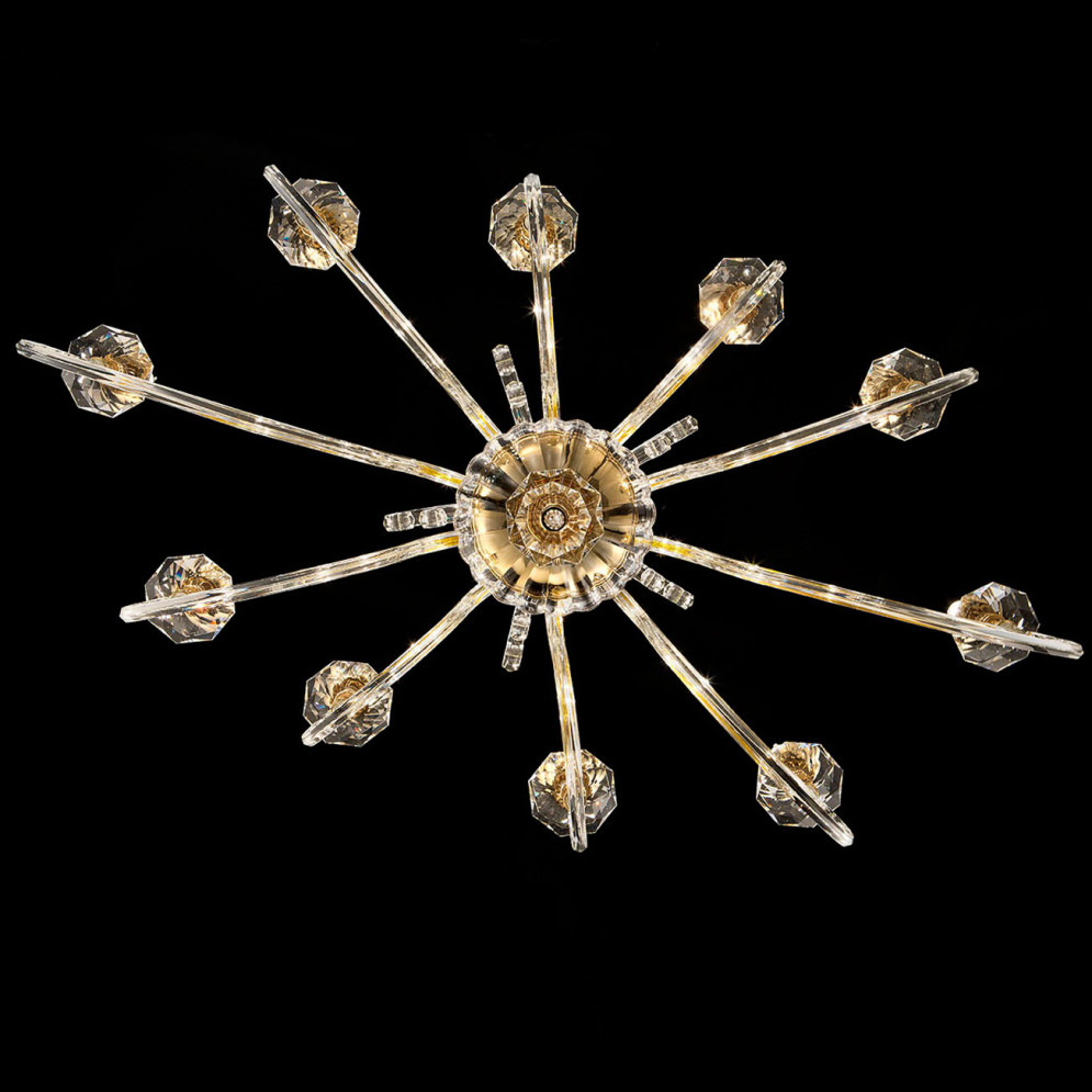 Люстра Euroluce Alicante Ellipse L10 120 gold Clear