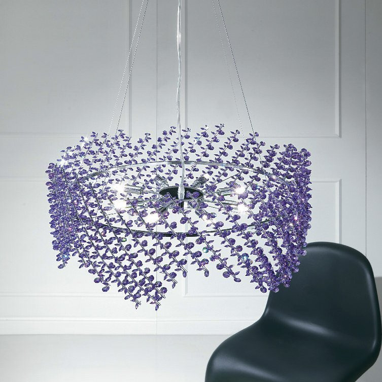 Подвесной светильник Renzo Del Ventisette L 14218/8 SW COL Blue DEC. CROMO