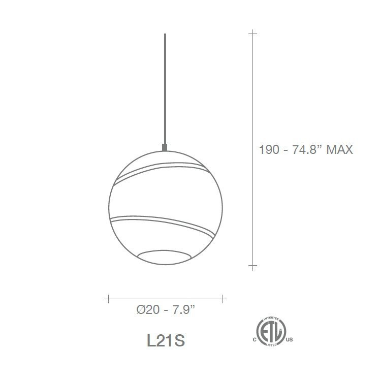 Подвесной светильник Terzani Bond L21S H7 F1