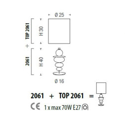 Настольная лампа Sylcom Tron 2061 NNS DEN + TOP 2061 BIA