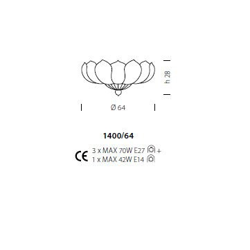 Потолочный светильник Sylcom Loredan 1400/64 B CR