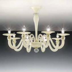 Потолочная люстра Vetri Lamp 1154/8PL Avorio/Cristallo