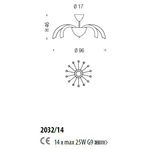 Потолочная люстра Sylcom Phoenix 2032/14 AS
