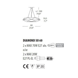 Подвесной светильник Morosini Diamond SO60 0462SO06BIIN