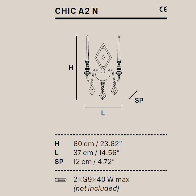 Бра Masiero Chic CHIC A2 N F01