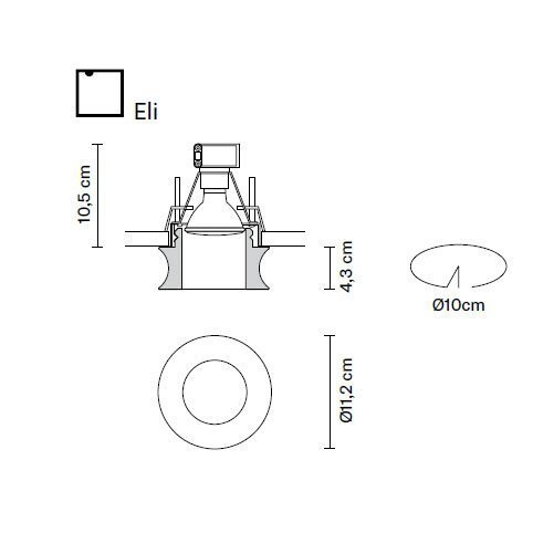 Встраиваемый спот (точечный светильник) Fabbian Eli D27 F54 00