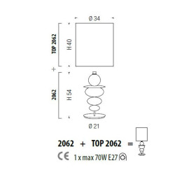 Настольная лампа Sylcom Igloo 2062 D ORO + TOP 2062 BIA