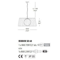 Подвесной светильник Morosini Ribbon SO 60 0480SO08MKIN