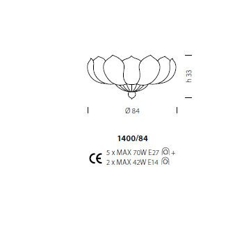 Потолочный светильник Sylcom Loredan 1400/84 B GRCR