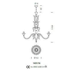 Люстра Sylcom Pisani 1431/16 D CR.ORO