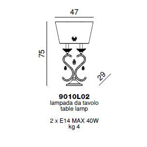 Настольная лампа Beby Group Princess 9010L02 Light gold 624 SW Golden Teak