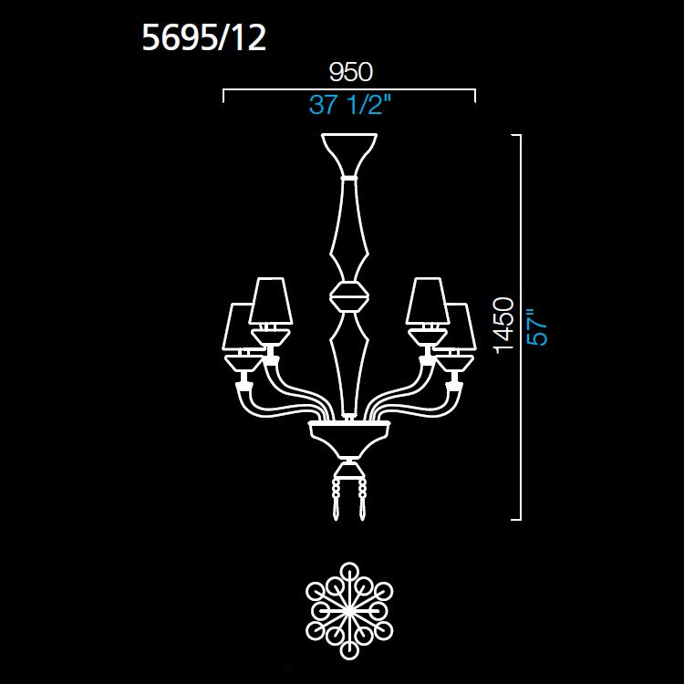 Люстра Barovier&amp;Toso President 5695/12/EL/NN
