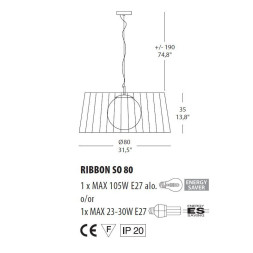 Подвесной светильник Morosini Ribbon SO 80 0481SO08MKIN