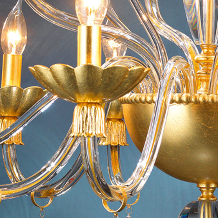 Люстра Euroluce Florentia L8+4 Gold