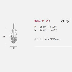 Подвесной светильник Masiero Elegantia 1 G03-G05 Cut crystal