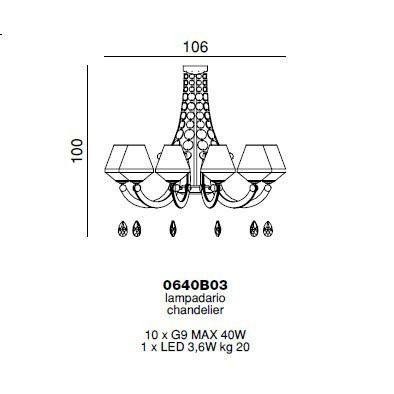 Люстра Beby Group Euphoria 0640B03 Chrome 024 Celeste