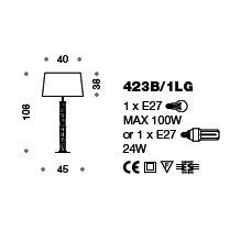 Настольная лампа IDL Bamboo 423B/1LG silver