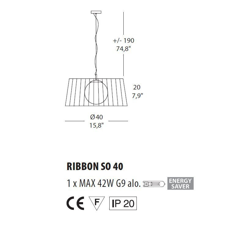 Подвесной светильник Morosini Ribbon 40SO 0483SO08MKAL