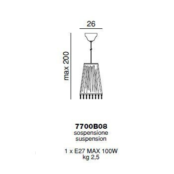 Подвесной светильник Beby La Femme 7700B08 Chrome Dark rome 397 Swarovski Almond