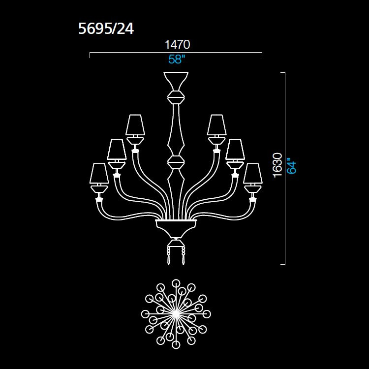 Люстра Barovier&amp;Toso President 5695/24/CC/NN