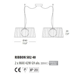 Подвесной светильник Morosini Ribbon SO2 40 0484SO08BIAL