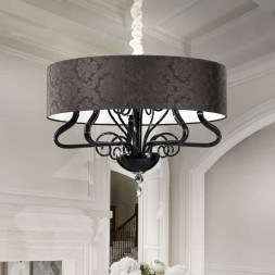 Люстра Renzo Del Ventisette Contemporary L 14457/5 CP N DEC. MURANO NERO + CROMO M MM