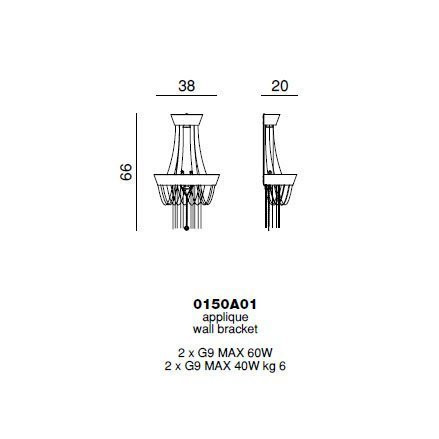 Бра Beby Velvet 0150A01 Chrome Cut Almond
