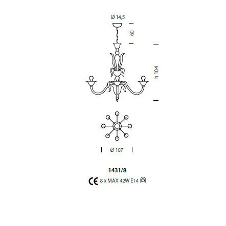 Люстра Sylcom Pisani 1431/8 K NE